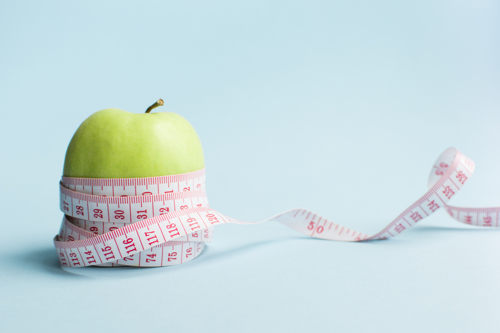 apple, with, tape, measure