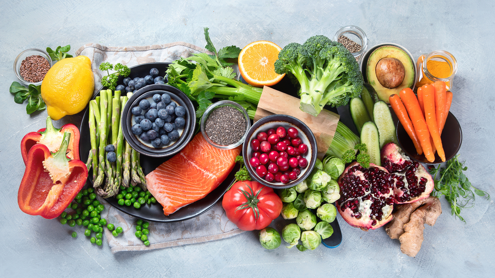 healthy, foods, on, a, platter