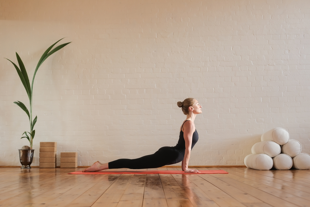 woman, stretching, in, the, morning